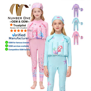 <span class=keywords><strong>Maillot</strong></span> de <span class=keywords><strong>bain</strong></span> à flottabilité imprimé dessin animé personnalisé pour enfants <span class=keywords><strong>maillot</strong></span> de <span class=keywords><strong>bain</strong></span> une pièce à manches longues pour filles <span class=keywords><strong>maillot</strong></span> de <span class=keywords><strong>bain</strong></span> flottant à séchage rapide avec bonnet - Product Image 1