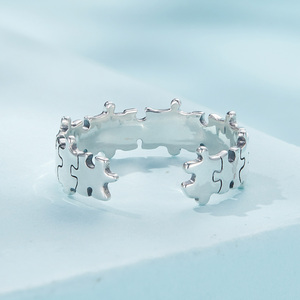 Usine 925 argent Sterling <span class=keywords><strong>jeu</strong></span> de Puzzle créatif anneaux d'ouverture pour les femmes irrégulière empilable Punk fête fille anneau bijoux SCR925 - Product Image 4