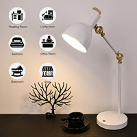 Fabrication Tradition Abat-jour Contrôle tactile Lumière chaude Métal E26 E27 Ampoules Lampe de table de chevet avec chargeur sans fil