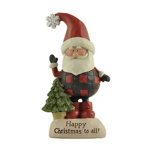 Santa Figurines "Happy Christmas To All" Resin Craft 4.5*2.8*8.8cm