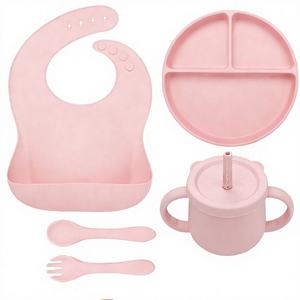 Juego de Plato y Babero de Silicona Impermeable con Dibujos Animados, Libre de BPA, con Logotipo Personalizado, Juego de <span class=keywords><strong>Vajilla</strong></span> Ecológica para Bebés - Product Image 2