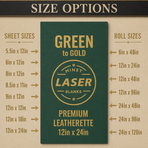 Láminas de Cuero Sintético PU al por Mayor, Color Verde a Dorado, para Grabado Láser, con Reverso de Tela Gruesa, en Rollos - Product Image 2