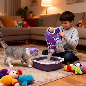 Venta Directa de Fábrica, Arena para Gatos de Bentonita Absorbente, Ecológica y Desechable por el Inodoro, Suministros para Mascotas de Alta Calidad - Product Image 1