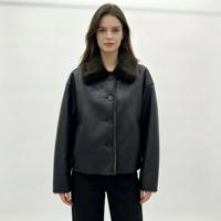 Veste Courte Décontractée pour Femme en Fausse Fourrure Doublée, Col Rabattu, Fermeture Boutonnée, Taille et Couleur Personnalisables, Vêtement d'Extérieur Chaud pour Dames – Vente en Gros
