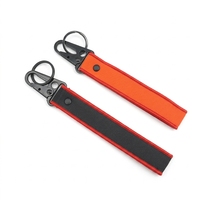 Porte-clés ajustables en nylon brodé double face avec logo personnalisé, pour motards, Fête du Poisson d'avril, vente en gros