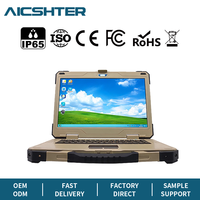 Nieuwe Intel 15,6 inch robuuste laptop van magnesiumlegering, IP65, draagbare workstation, woestijngeel, private label voor noodgevallen.