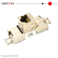 Jack Keystone RJ45 8P8C Tanpa Alat, Terlindungi, untuk Cat6a, Cat7, Cat8, dan SFTP