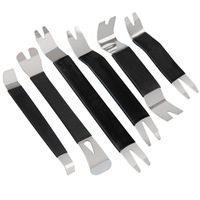 Kit de 6 outils de réparation pour garnitures intérieures de voiture, panneaux de porte et tableau de bord en acier inoxydable robuste, avec étui souple et commande manuelle
