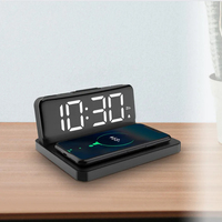 Digitale Der Wecker Ladt Den Alarm 15W Snel Draadloos Opladen Led Bureau Wekker Draadloze Oplaadklok