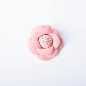 Hot Selling 6cm Matte Leather Handmade Flower Accessories Jewelry Findings Components For Europe And The United States