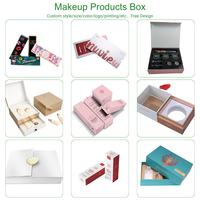 Tiroir personnalisé emballage coulissant fenêtre en pvc transparent presse sur ongles fard à paupières cils maquillage boîtes d'emballage