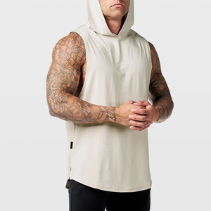 Wholesale Sports Gym Wear Cotton Fitness Men Sleeveless Hoodie Zipper <b>Workout</b> <b>Hoodies</b> For Casual Usage - Product Image 4