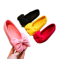 Nouvelles Chaussures Simples Tendance Mode pour Filles, Couleur Unie, Nœud, Plates de Princesse, Faciles à Enfiler, Confortables, Résistantes à l'Usure avec Semelle Intérieure en PU