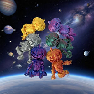 Statua di testa di zucca di Halloween stampata in 3D con articolazioni mobili - Product Image 6