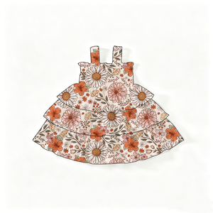 Robe plissée sans manches en soie de lait imprimée pour petites filles, idéale pour le 4 juillet, vente en gros - Product Image 5