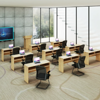 Nouveau bureau d'école en bois moderne et durable avec armoire, design extensible, qualité commerciale pour salle de classe et bureau