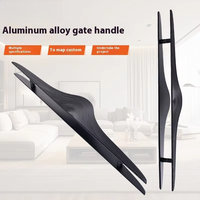 Poignée de porte en verre de luxe avec logo personnalisé pour hôtels et villas, style chinois moderne, grande bande, en acier durable, pour surfaces en bois