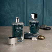 Flacon de parfum en verre givré avec logo personnalisé, 100 ml, flacons de luxe avec pompe pulvérisatrice pour huile de parfum, flacon pulvérisateur avec emballage en boîte