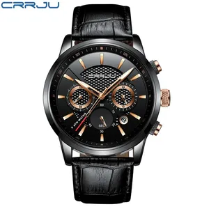 Nuovi Orologi da Uomo alla Moda CRRJU 2212 <span class=keywords><strong>L</strong></span>, Orologi da Polso Analogici al Quarzo, Impermeabili 30M, Cronografo Sportivo con Data, Cinturino in Pelle - Product Image 3