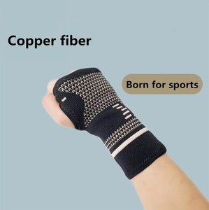 定制徽标铜纤维尼龙针织运动健身排球护腕套 - Product Image 2