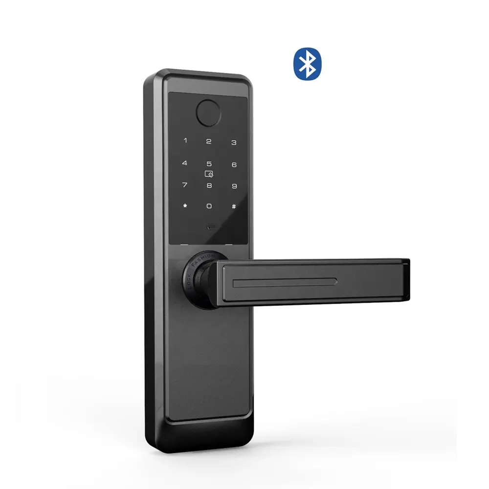 RFID-Karten kennwort und Finger abdruck Drahtloses intelligentes Türschloss mit APP-Bedienung und Unterstützung Mechanischer Schlüssel