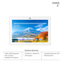 Tablette industrielle Android 8 pouces RK3576S avec écran tactile capacitif projectif 10 points, montage mural, Ethernet PoE, en stock SN808