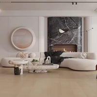 Lantai PVC SPC 2mm/3mm Tekstur Batu Tiruan Tahan Api Tahan Air Tahan Aus Anti Selip Sistem Klik Modern untuk Interior