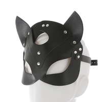 Vente en gros de masque facial SM Fox en cuir masque facial sexy PU de style bal de promo