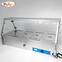 Bain-marie électrique de comptoir 4 bacs, vitrine de présentation, équipement de cuisine de table, best-seller