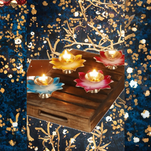 Lámpara de aceite de cristal con forma de loto, decoración de escritorio Art Deco para aromaterapia, adorno para el hogar, boda, Navidad - Product Image 3