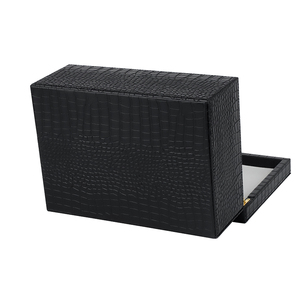 Hộp trang trí bằng da hình chữ nhật màu đen, có thể tùy chỉnh, hộp đựng kỷ niệm, hộp lưu trữ quà lưu niệm - Product Image 4