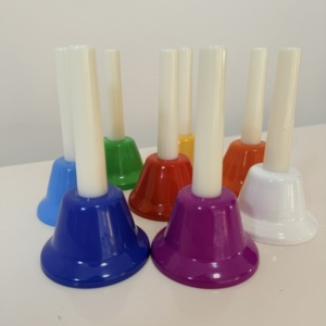 Campanas <span class=keywords><strong>de</strong></span> <span class=keywords><strong>Mano</strong></span> <span class=keywords><strong>de</strong></span> Plástico <span class=keywords><strong>de</strong></span> 8 Notas, Coloridas, Arcoíris, 11 CM, <span class=keywords><strong>Instrumento</strong></span> <span class=keywords><strong>Musical</strong></span>, Venta al Por Mayor - Product Image 4