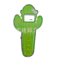 Ouvre-bouteille en alliage de zinc personnalisé en usine, motif cactus en pot tridimensionnel, style Arizona New York, peinture à l'huile