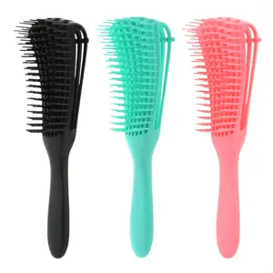 Brosse démêlante africaine en plastique DRS pour douche de poulpe, pour cheveux Afro, Logo personnalisé