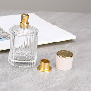 Flacone di Profumo in Vetro a Strisce Creativo 50ml con Erogatore a Pressione, Bottiglia Portatile per Cosmetici - Product Image 4