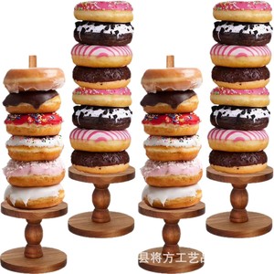 Soporte Redondo de Madera para Donuts, de 1 Nivel, Resistente, para Exhibición en Bodas y Fiestas - Product Image 5