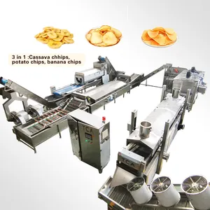 100-500 kg/std hauto matic industria voll automatische Kartoffel-Maniok-Chips, die Maschine zum Verkauf herstellen