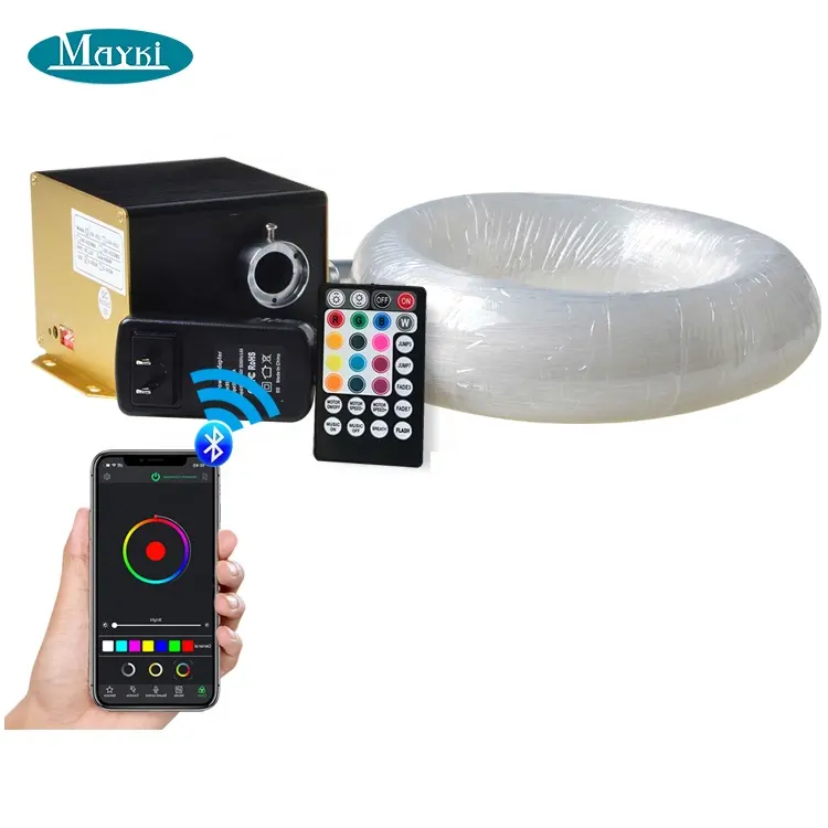 APP uzaktan RGB beyaz renkli led plastik fiber optik yıldız tavan kiti ışıkları 328 adet karışık fiber optik 4m RGBW