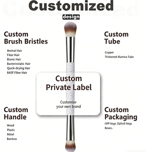Ensemble de 4 pinceaux de maquillage <span class=keywords><strong>à</strong></span> double extrémité en nylon avec têtes d'application de précision pour un look professionnel - Product Image 3