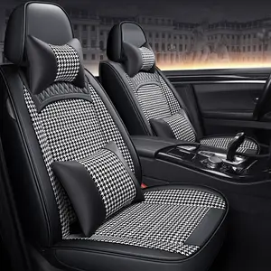 New Style 2023 New Design 360 All-inclusive Houndstooth Pattern Burlap Cambric Material Car Seat Cover