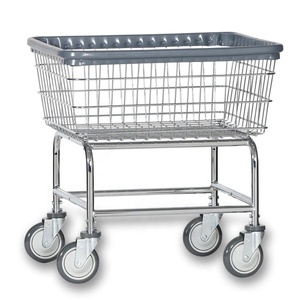 <span class=keywords><strong>Cesto</strong></span> per biancheria con ruote e pali <span class=keywords><strong>da</strong></span> appendere rimossi in filo di ferro cromato - Product Image 1