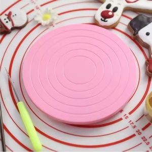 Mini Round 360 Degree Revolving Silicone <b>Cookie</b> Decorating TurnTable Baking Decoration <b>Tools</b> <b>Cookie</b> Cake Swivel Rotating Stand - Product Image 2
