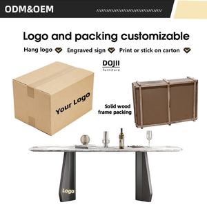 Commerciële marmeren eettafel met 10 stoelen, rechthoekige eettafelset uit Foshan met 4 stoelen voor de eetkamer - Product Image 4