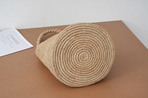 Bolso de Hombro de Rafia Hecho <span class=keywords><strong>a</strong></span> Mano, Bolso de Playa Tejido Sostenible, Bolso de Ganchillo Artesanal Estilo Boho <span class=keywords><strong>para</strong></span> Mujer, <span class=keywords><strong>para</strong></span> Vacaciones - Product Image 6