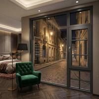 Ventanas Abatibles de Aleación de Aluminio de Grado Comercial de Alta Resistencia HUACAI para Edificios de Oficinas