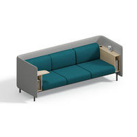 Canapé modulaire de luxe léger, style nordique moderne, à dossier bas ou haut, en cuir PU et tissu, pour réception de bureau commercial
