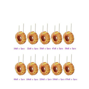 50pcs DIP Inductors 10uH 22uH 33uH 47uH 47uH 56uH 100uH 220uH 330uH 470uH <strong>Toroid</strong> <strong>Core</strong> Inductor Wire Wind Wound DIY Kit Box - Product Image 2