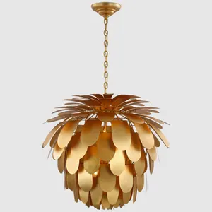 Oem American Luxury Bar Hotel Restaurant Home Contemporary Design Metal Pineapple Chandelier Hanging Lamp Pendant Chandelier