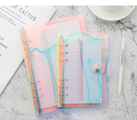 Transparent A6 Budget Binder 6 Anneau Doux PVC Feuilles Mobiles Spirale Rechargeable Planificateur Classeur Protecteur Dossier pour Réunion Scolaire
