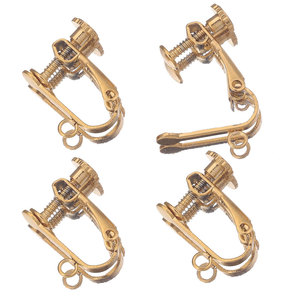 Screw Back Clip on <b>Earrings</b> | 18K PVD Gold Plated Stainless Steel U Shape Ear Clips for DIY Non <b>Pierced</b> Jewelry Making - Product Image 4